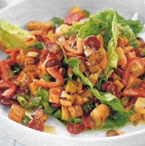 Süßkartoffelsalat mit Chorizo