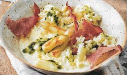 Spargel Risotto mit Bacon